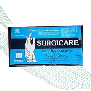 SURGICARE Surgical Sterile Rubber Gloves, 6 inch