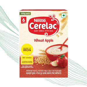 CERELAC Baby Cereal with Milk, Wheat Apple, Stage 1, From 6 to 24 Months