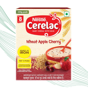 CERELAC Baby Cereal with Milk, Wheat Apple Cherry, Stage 2, From 8 to 24 Months