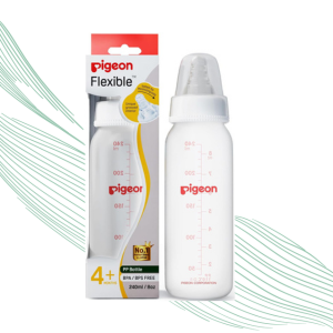 Pigeon Peristaltic Baby Nursing/Feeding Bottle RPP Nipple S,For 0+ Month Babies,BPA Free,BPS Free,White,120 ml