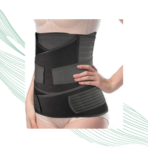 kossto Neoprene 3 In 1 Postpartum Belly Band Post Pregnancy Abdominal Belt For Women After Birth Belly/Waist/Pelvis Wrap Postnatal Shapewear (Free Size) (BLACK)