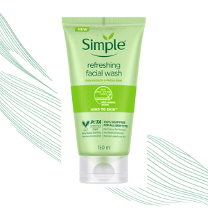 Simple Kind To Skin Refreshing Face Wash 150 ml | 100% soap-free gentle cleanser for sensitive, dry & oily skin, for women & men