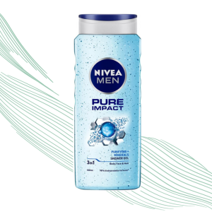 NIVEA MEN Pure Impact Shower Gel, 500ml