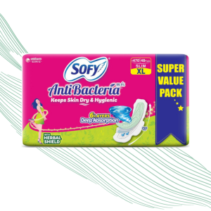 Sofy Women Anti Bacteria Extra Long Sanitary Pads, X-Large, Pack Of 48